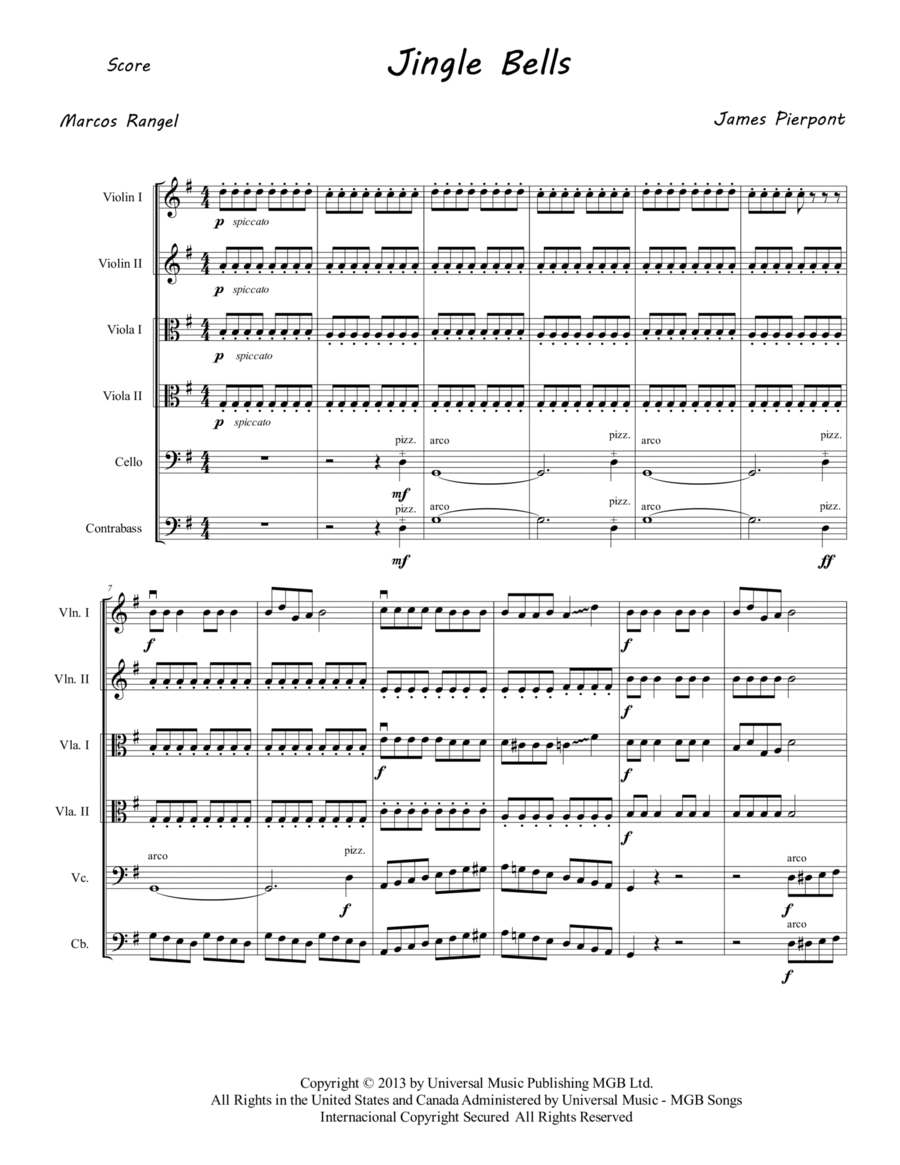 Jingle Bells Jingle Bells String Orchestra scores gallery preview page 1