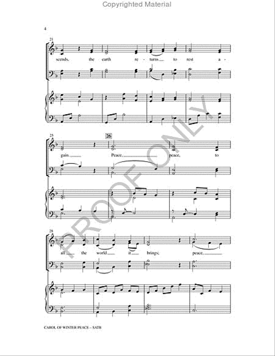 Carol Of Winter Peace 4-Part scores gallery preview page 4