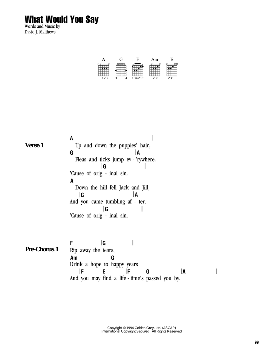 What Would You Say Acoustic Guitar scores gallery preview page 1