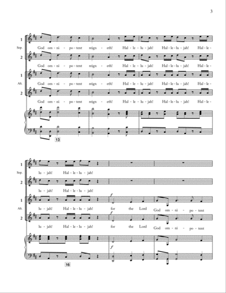 Hallelujah Chorus from Messiah for Women's Chorus SSA scores gallery preview page 3