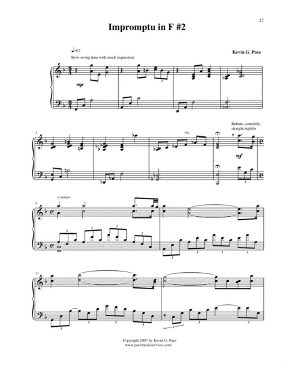 Impromptu in F No. 2 - original piano solo Piano Solo scores gallery preview page 2
