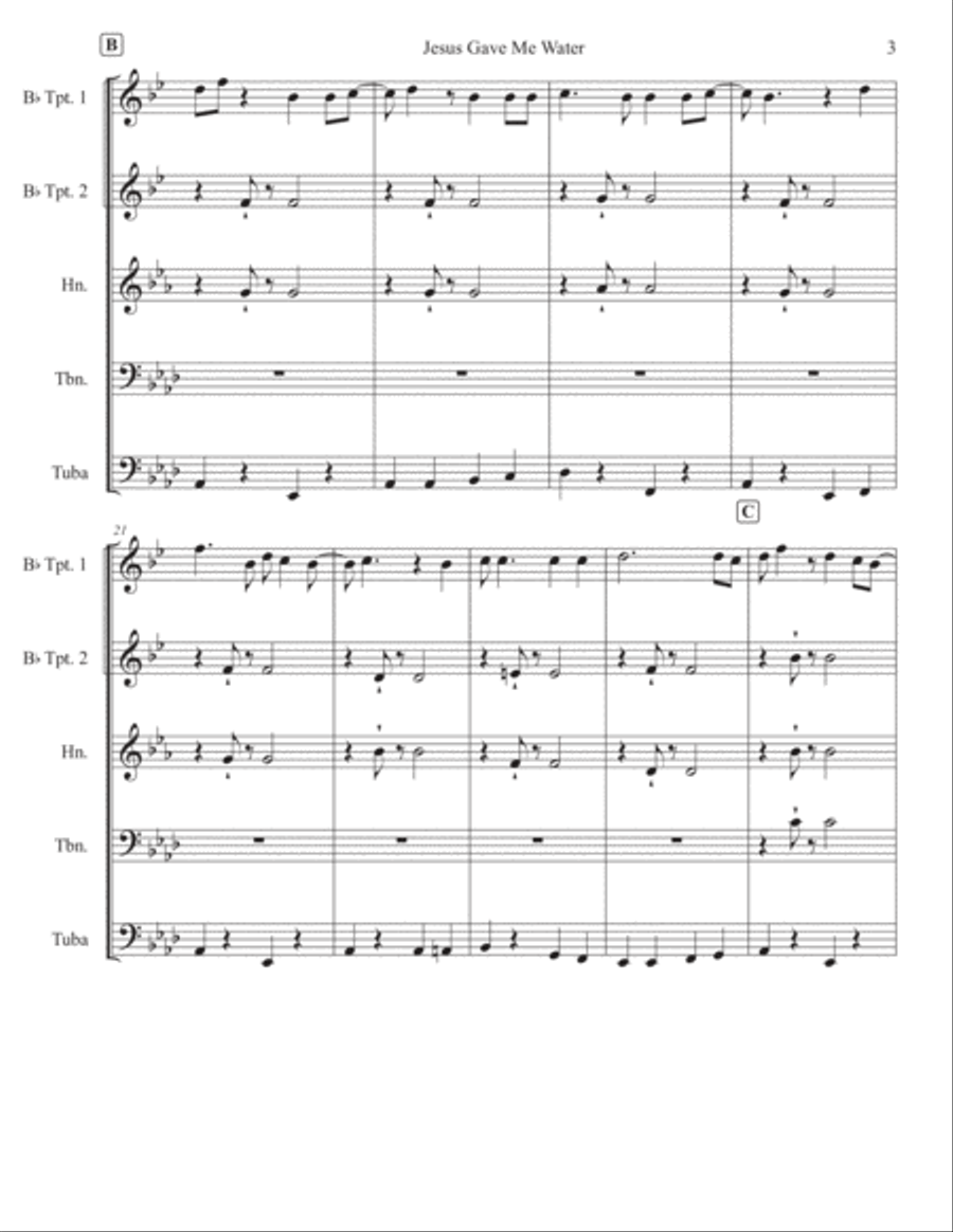 Jesus Gave Me Water Jesus Gave Me Water Horn scores gallery preview page 3