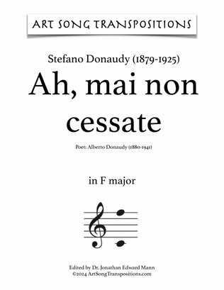 DONAUDY: Ah, mai non cessate (transposed to F major)