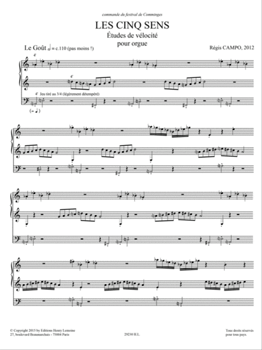 Les Cinq Sens Organ scores gallery preview page 2