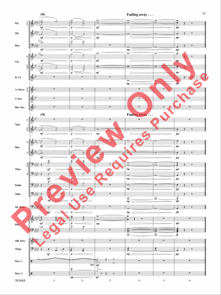 October Farewell October Farewell Concert Band scores gallery preview page 22