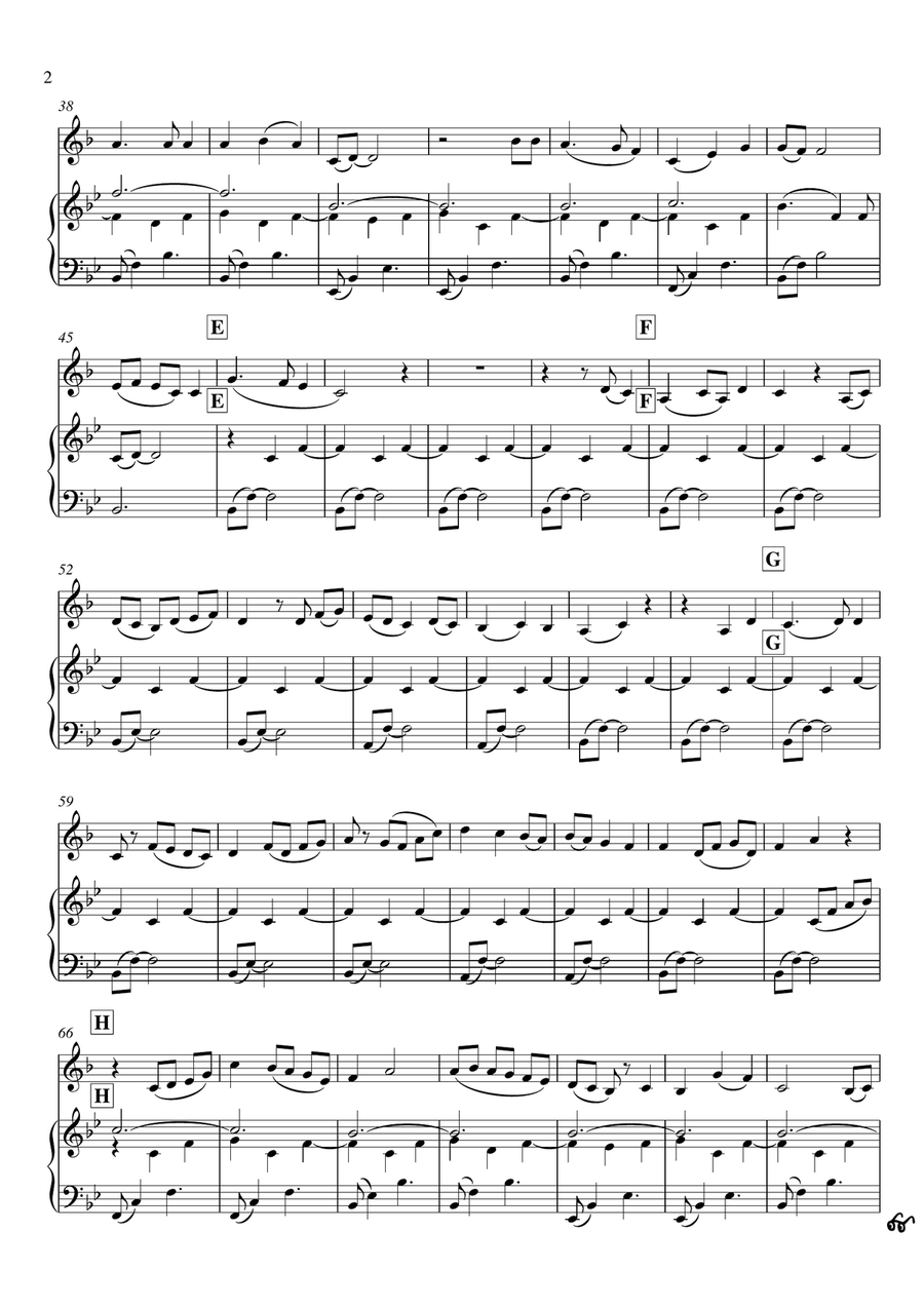 The old rugged cross (piano & horn in F) - EASY Piano scores gallery preview page 2