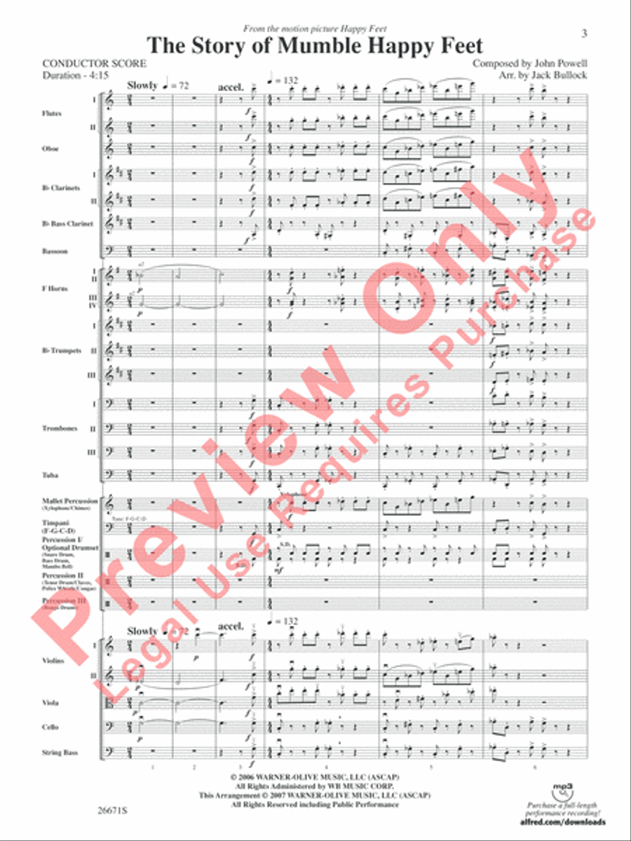 The Story of Mumble Happy Feet Full Orchestra scores gallery preview page 4