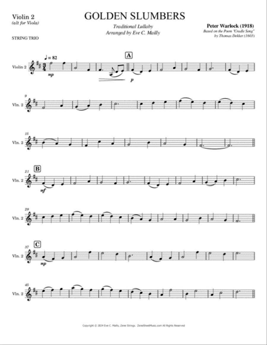 Golden Slumbers - String Trio String Trio scores gallery preview page 6