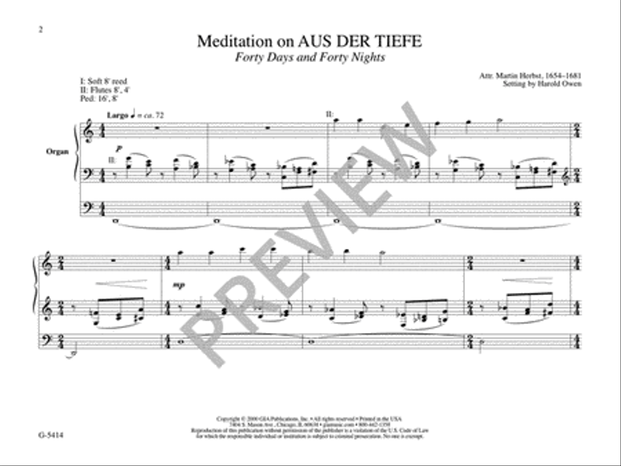 Three Meditations for Organ on Lenten Hymns Organ scores gallery preview page 4