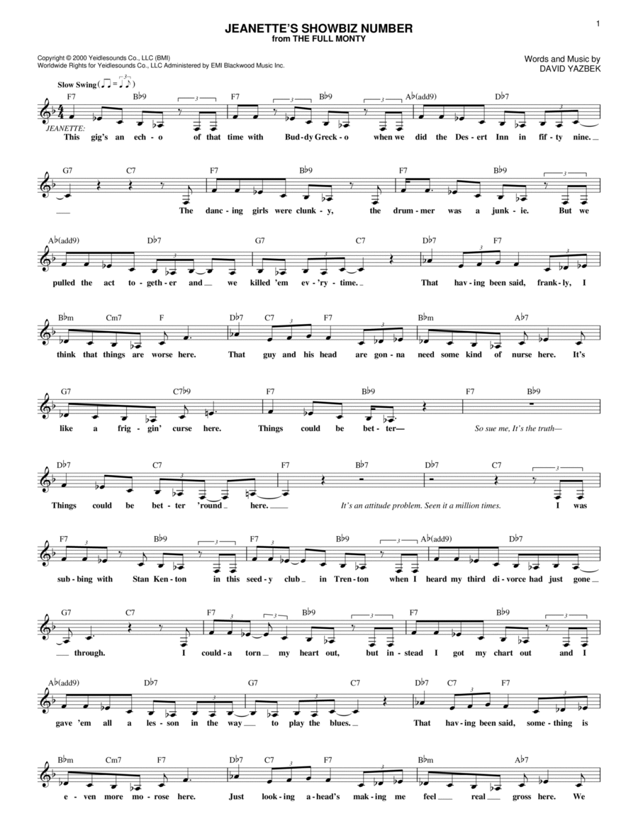 Jeanette's Showbiz Number Piano scores gallery preview page 1