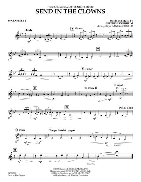 Send in the Clowns (from A Little Night Music) (arr. Frank Cofield) - Bb Clarinet 2