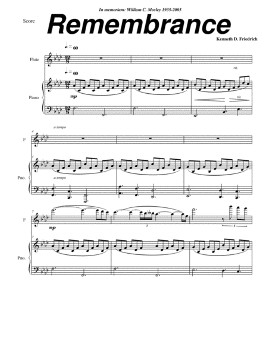 Remembrance Remembrance Flute Solo scores gallery preview page 1