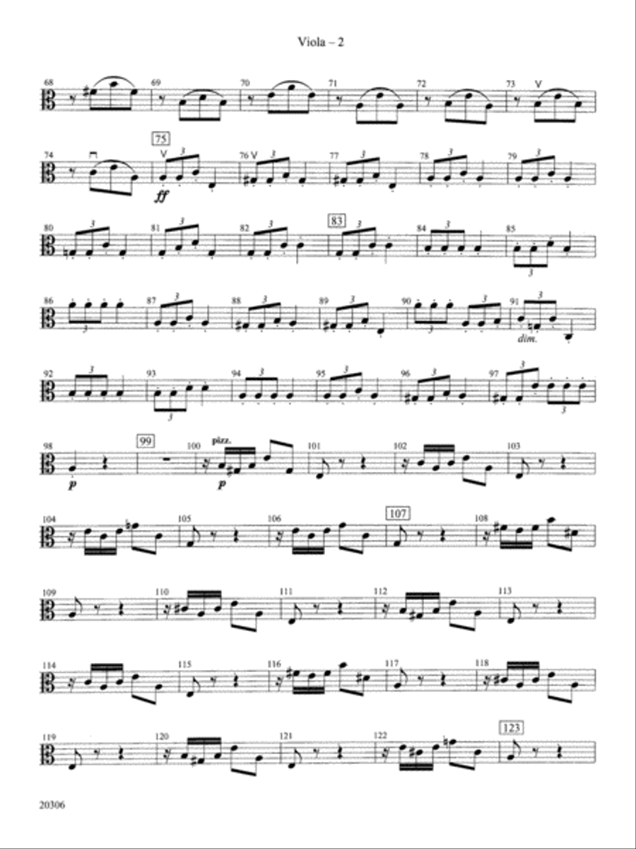 Symphony No. 7 (2nd Movement): Viola Full Orchestra scores gallery preview page 2