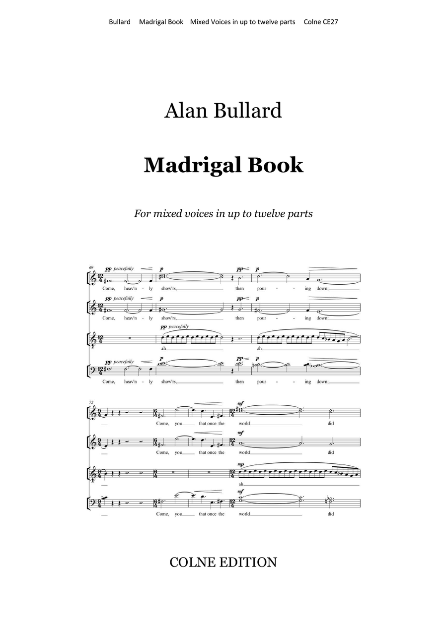 Madrigal Book (for unaccompanied choir in up to 12 parts) Divisi scores gallery preview page 1