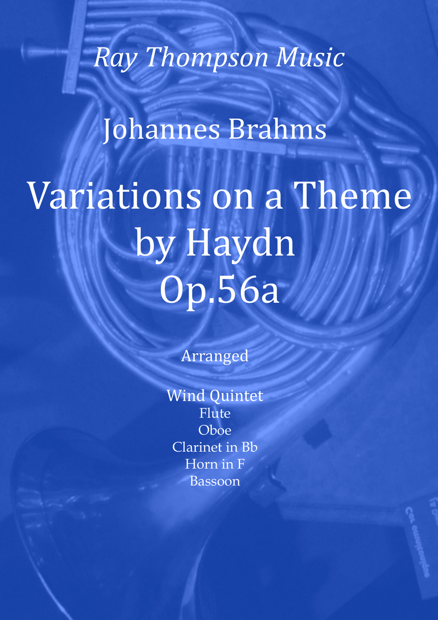 Brahms: Variations on a Theme by Haydn Op.56a (Theme and Variations 1, 2, 3, 4 & 7) - wind quintet Woodwind Quintet scores gallery preview page 1