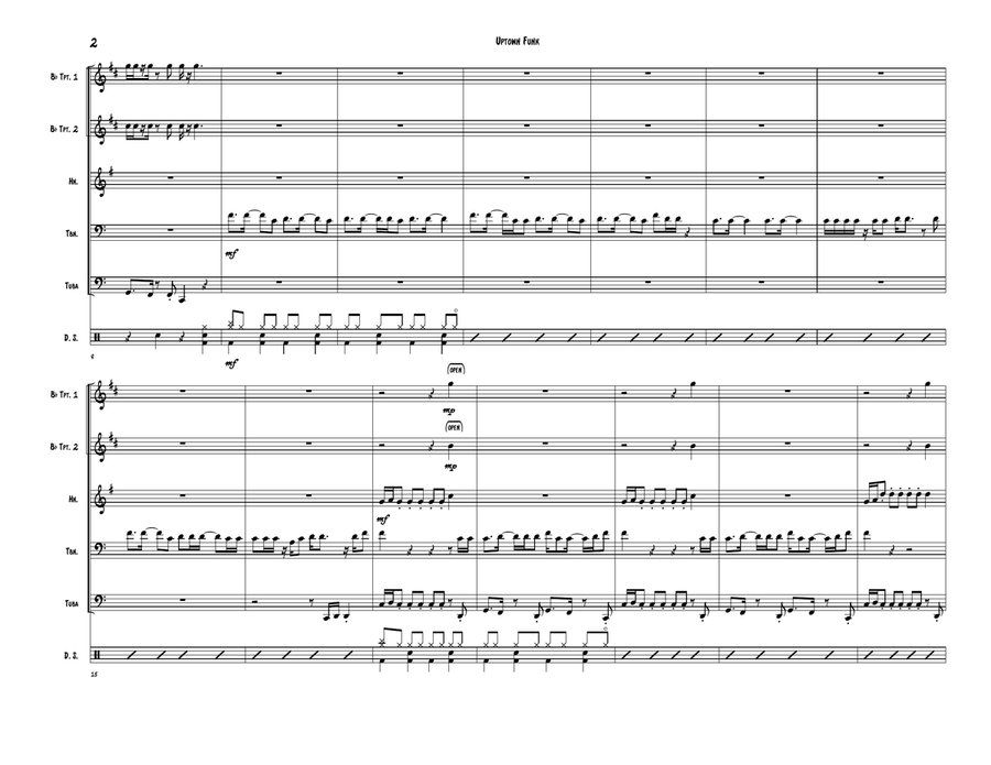 Uptown Funk Brass Quintet scores gallery preview page 2