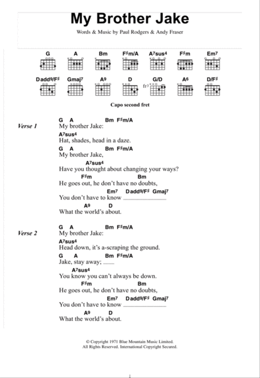 My Brother Jake Guitar scores gallery preview page 1