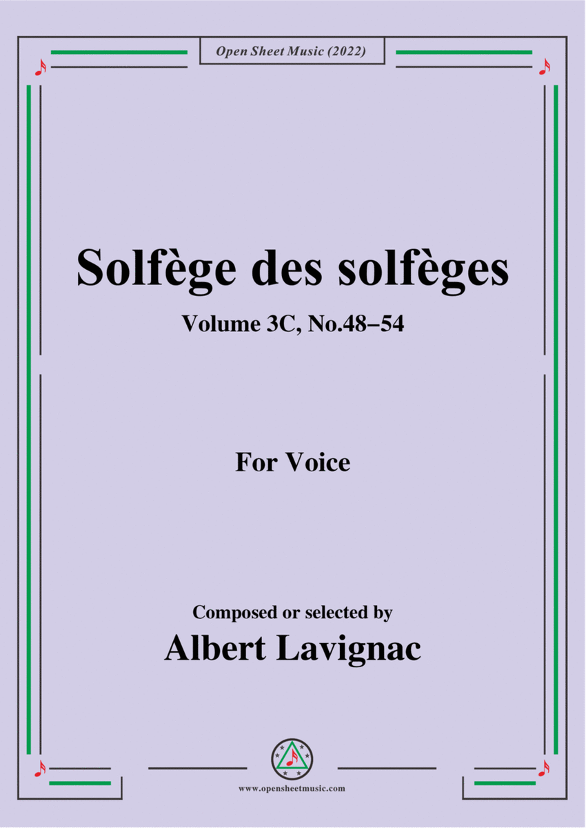 Lavignac-Solfege des solfeges,Volum 3C No.48-54,for Voice image number null