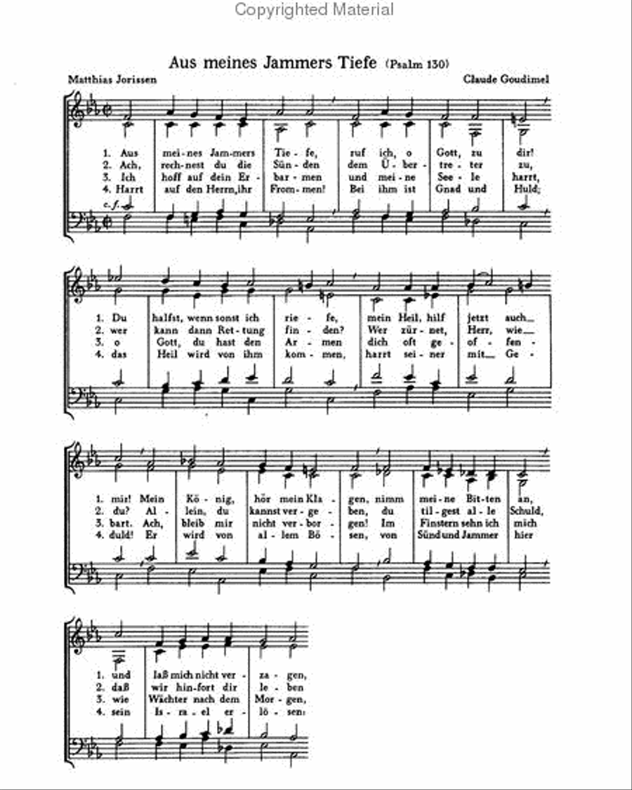 Goudimel: Aus meines Jammers Tiefe; Wenn Gott einst losen wird Score scores gallery preview page 2