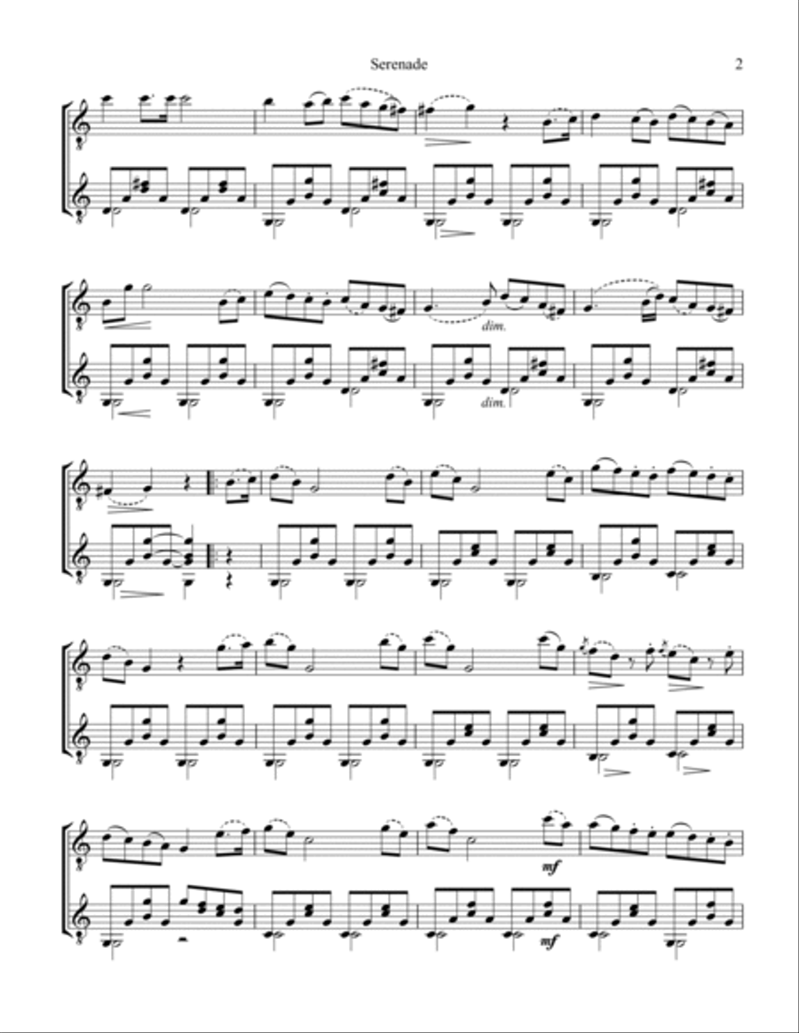 Serenade for guitar duo Score and Parts scores gallery preview page 3