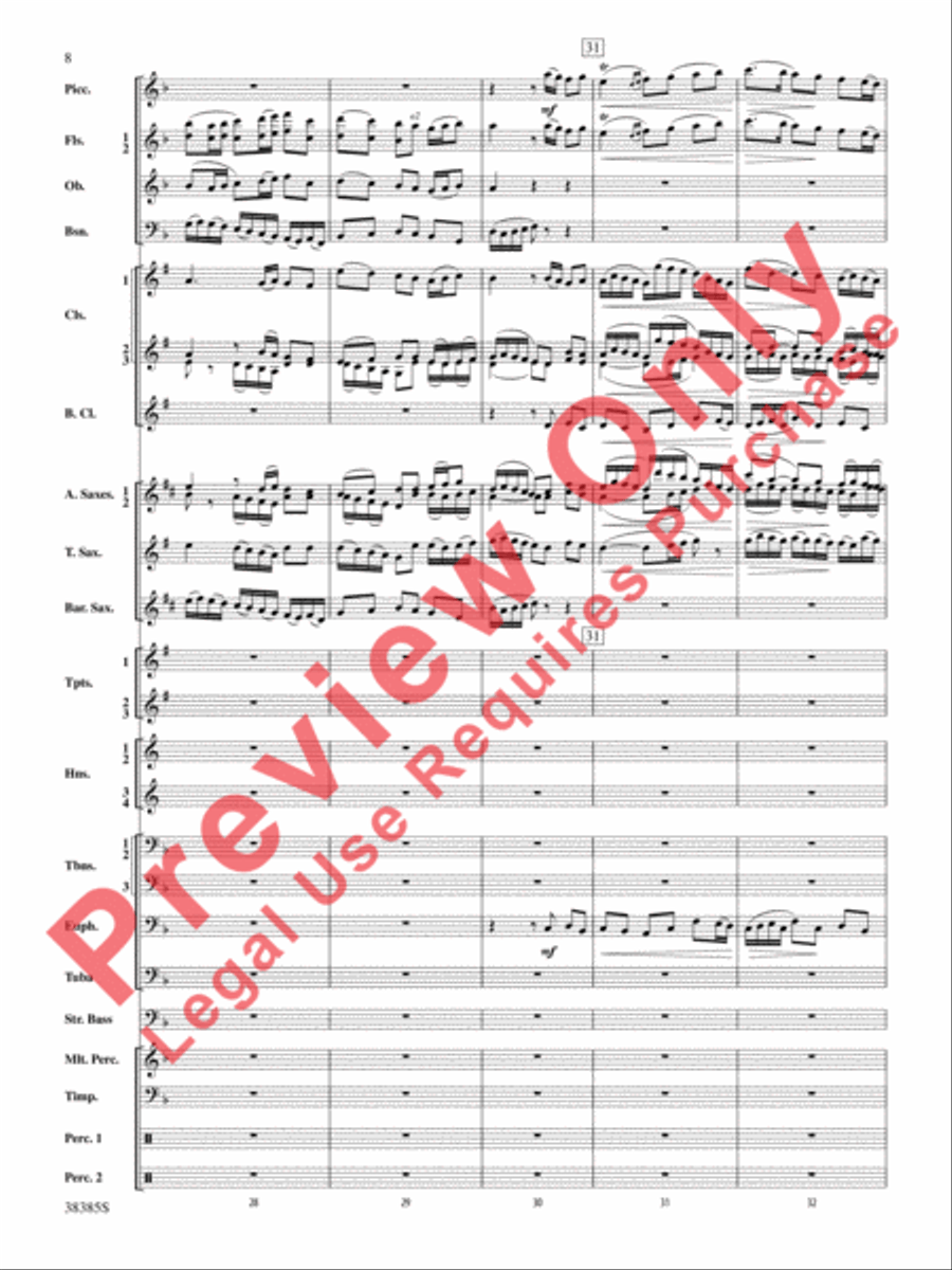 Fantasia on the Alleluia Hymn Concert Band scores gallery preview page 9