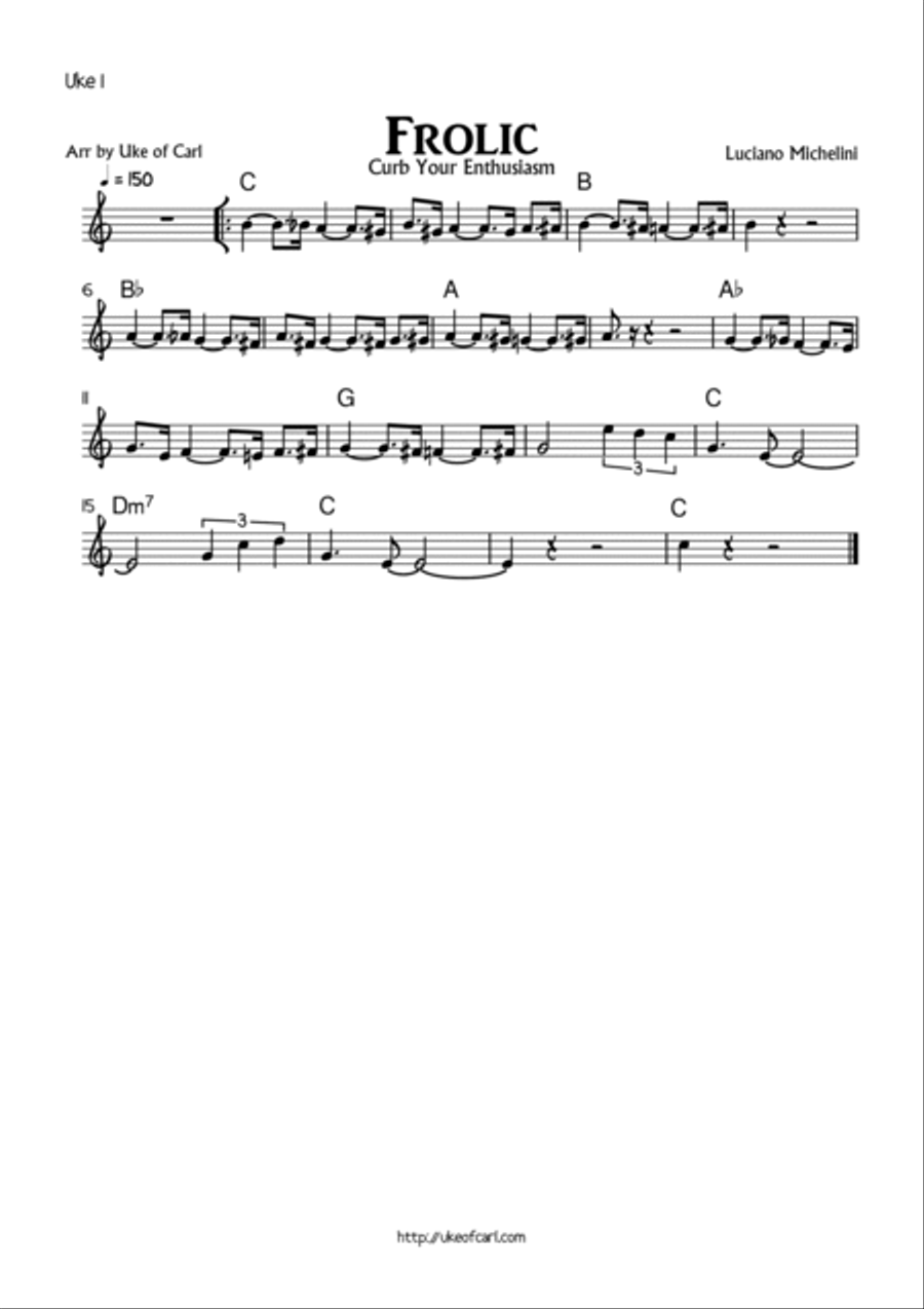 Frolic (theme From Curb Your Enthusiasm) Ukulele scores gallery preview page 6