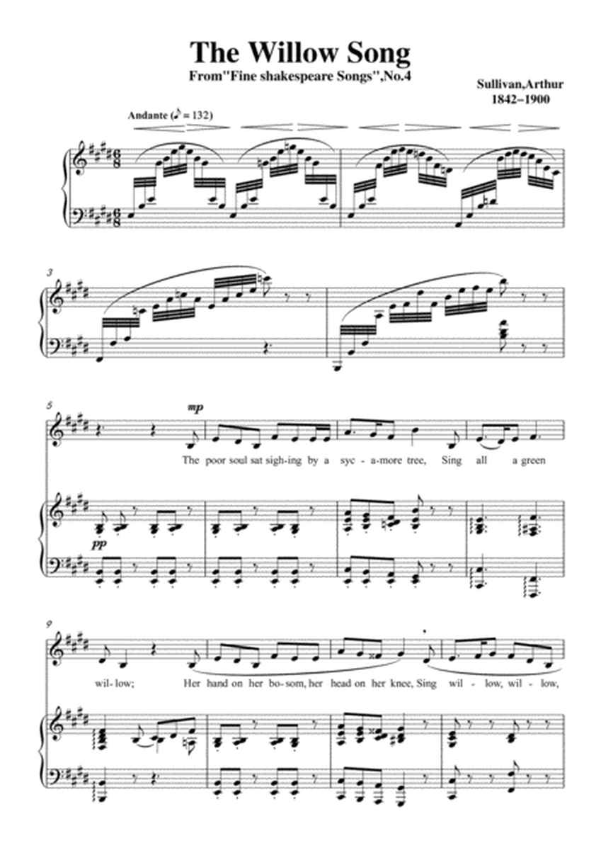 Sullivan-The Willow Song in E Major, for Voice and Piano image number null