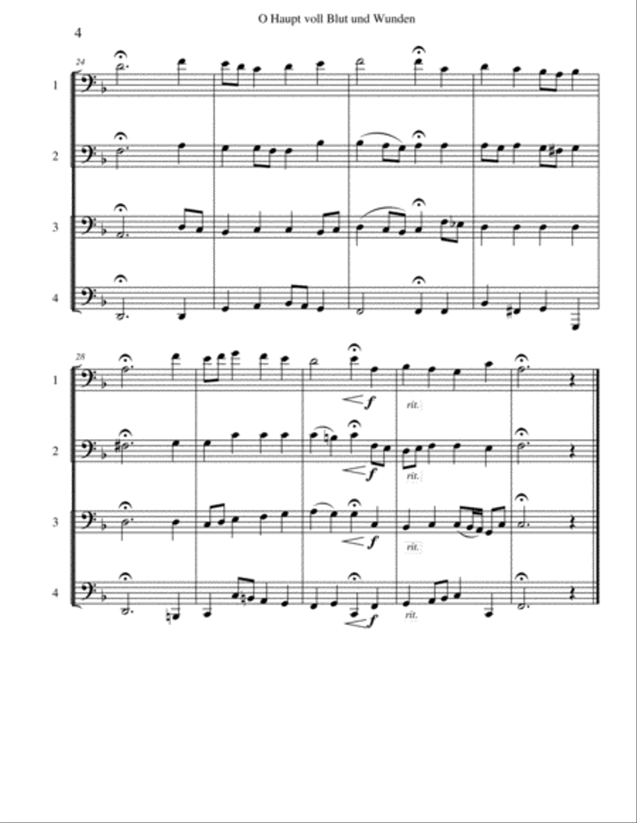 O Haupt Voll Blut Und Wunden Brass Ensemble scores gallery preview page 4