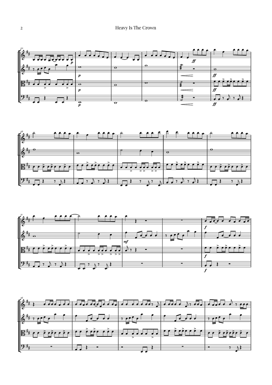 Heavy Is The Crown String Orchestra scores gallery preview page 2