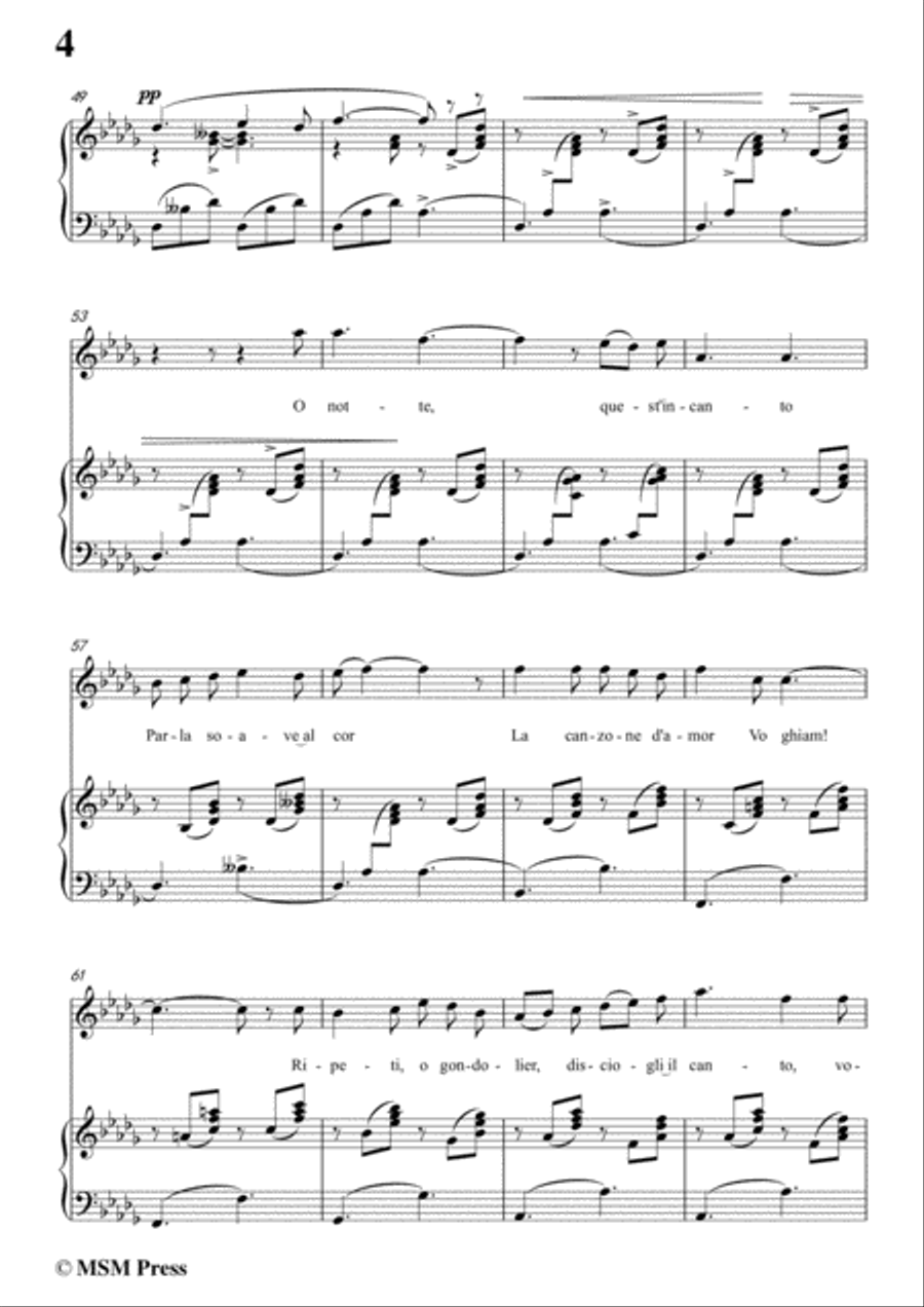 Tosti-A sera in D flat Major,for Voice and Piano Voice Solo scores gallery preview page 6