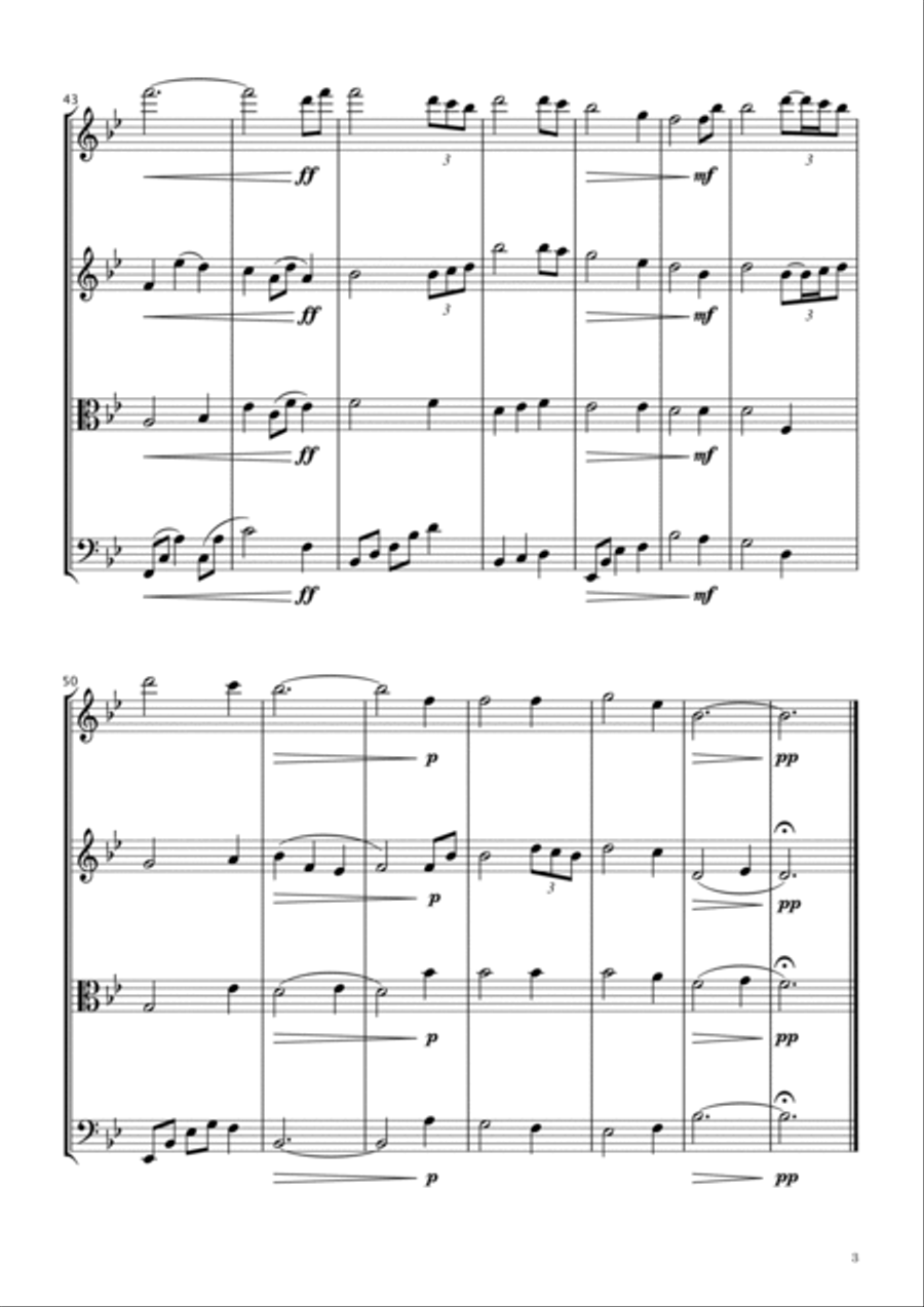 Amazing Grace String Quartet scores gallery preview page 3