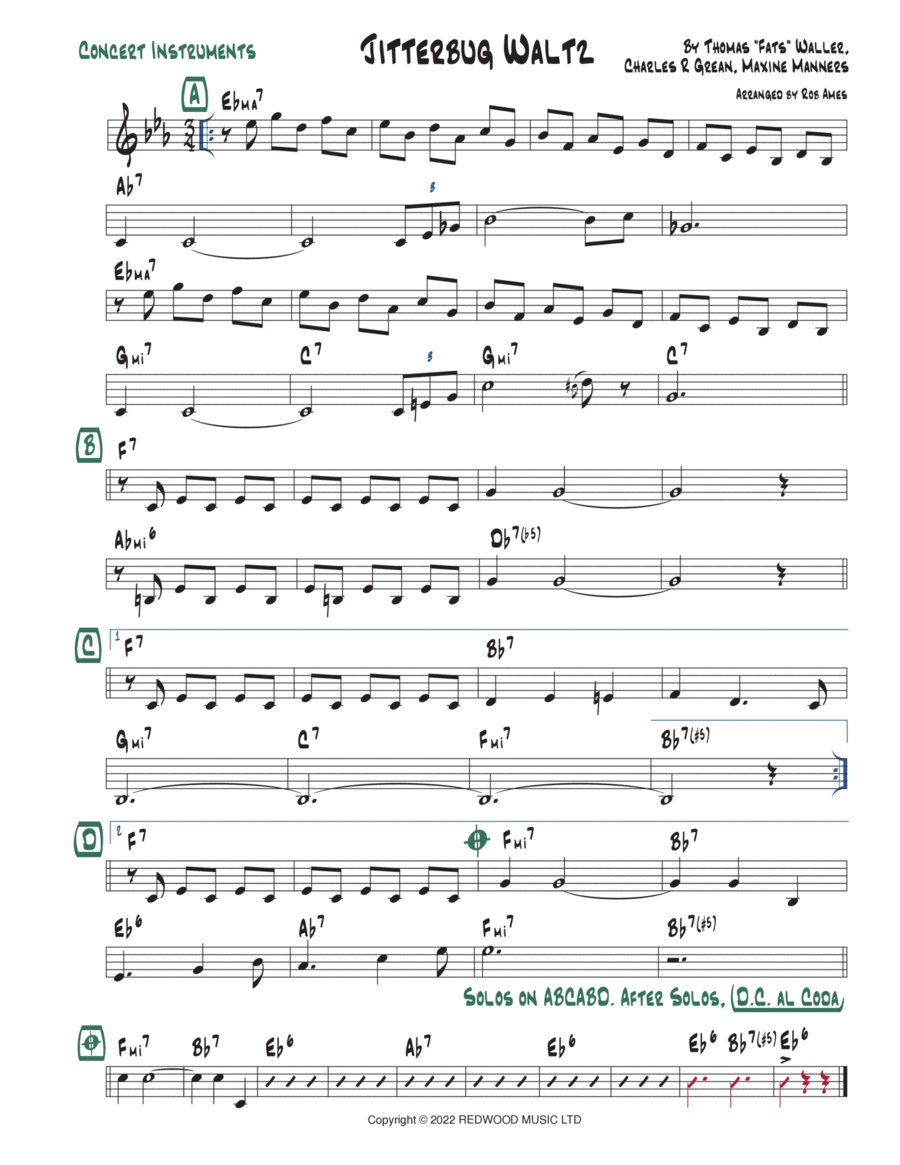 The Jitterbug Waltz (vocal) Voice scores gallery preview page 1
