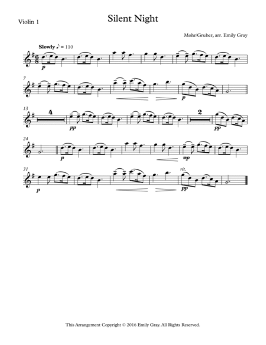 Four Christmas Carols for Four Violins Violin scores gallery preview page 4