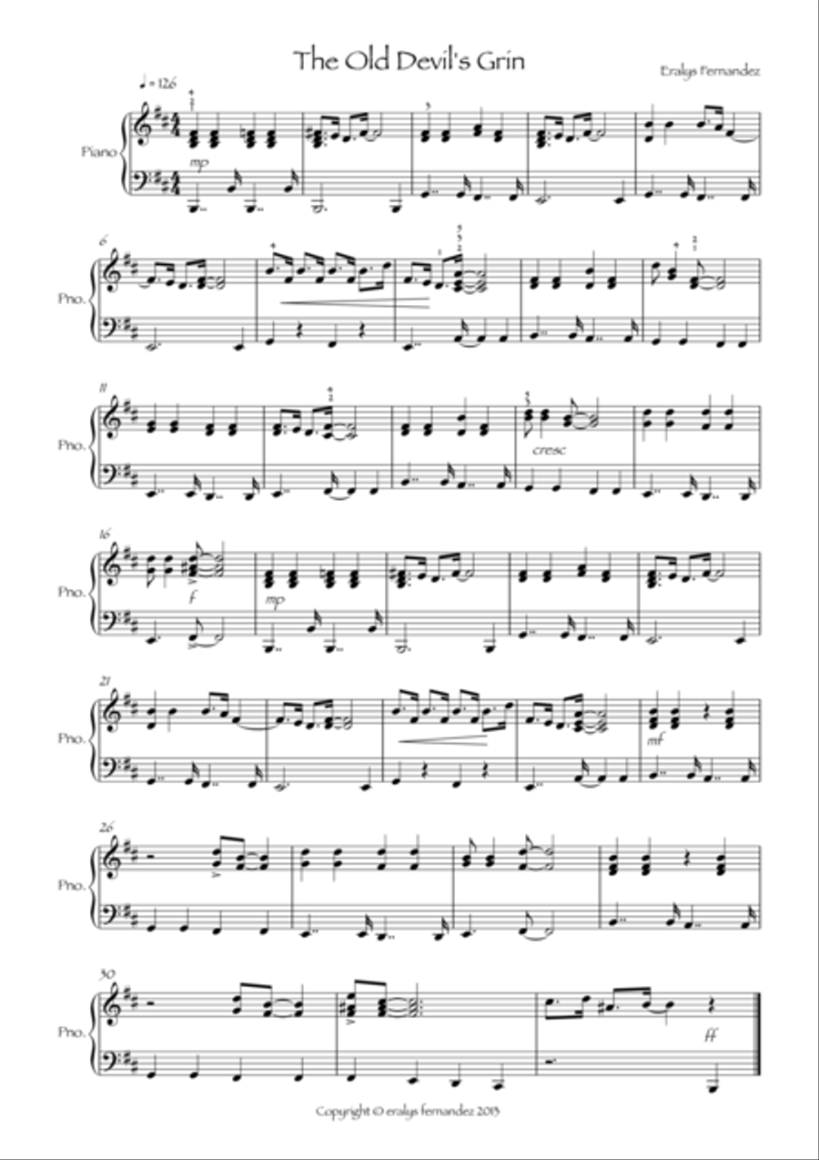 The Old Devil's Grin The Old Devil's Grin Piano Method scores gallery preview page 1