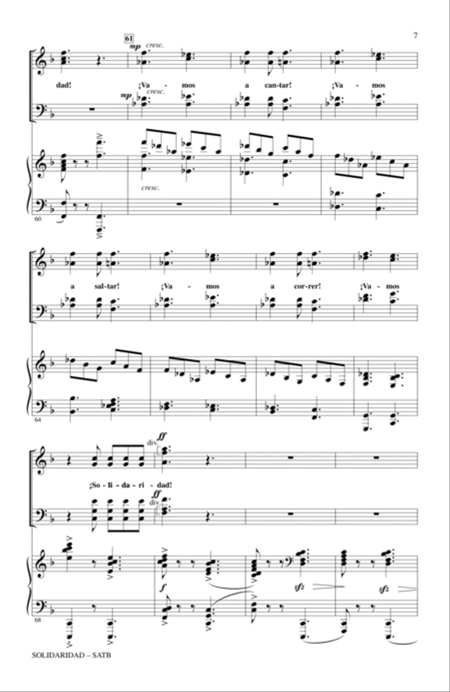 Solidaridad (In Solidarity) 4-Part scores gallery preview page 5