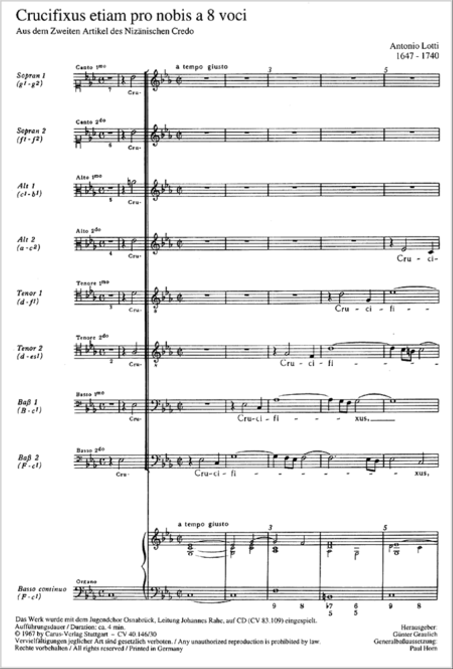 Crucifixus, SV 259 SSAATTBB scores gallery preview page 10