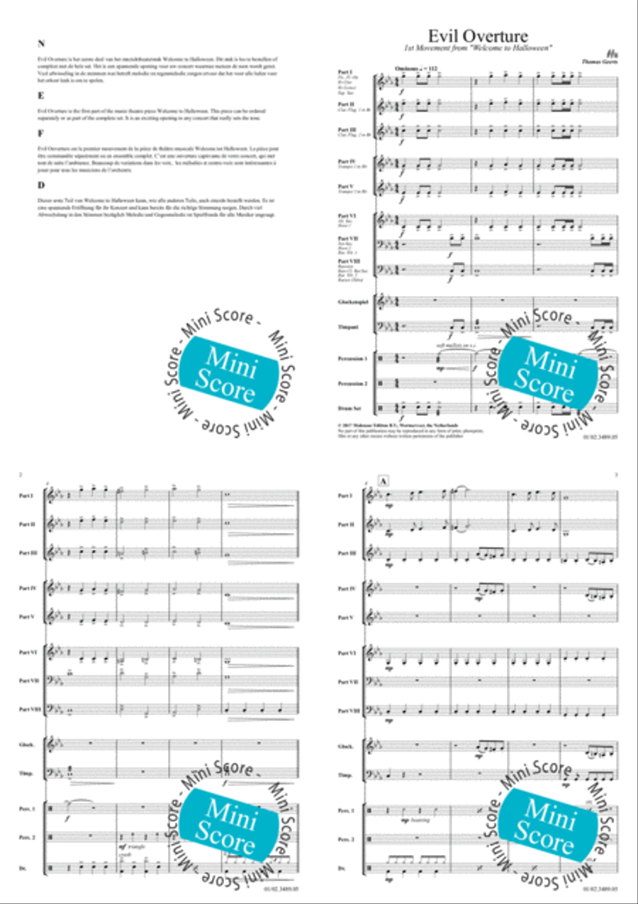 Evil Overture Fanfare Band scores gallery preview page 3