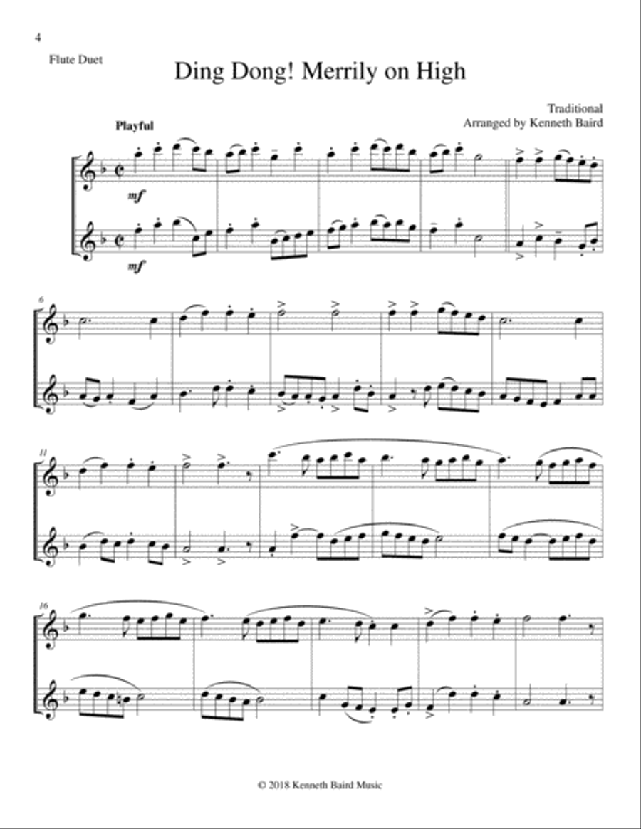 Christmas Duets, Volume 2, for Flutes Flute Duet scores gallery preview page 4