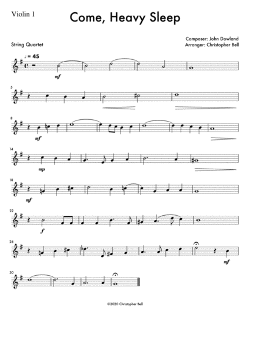 Come, Heavy Sleep - String Quartet String Quartet scores gallery preview page 4