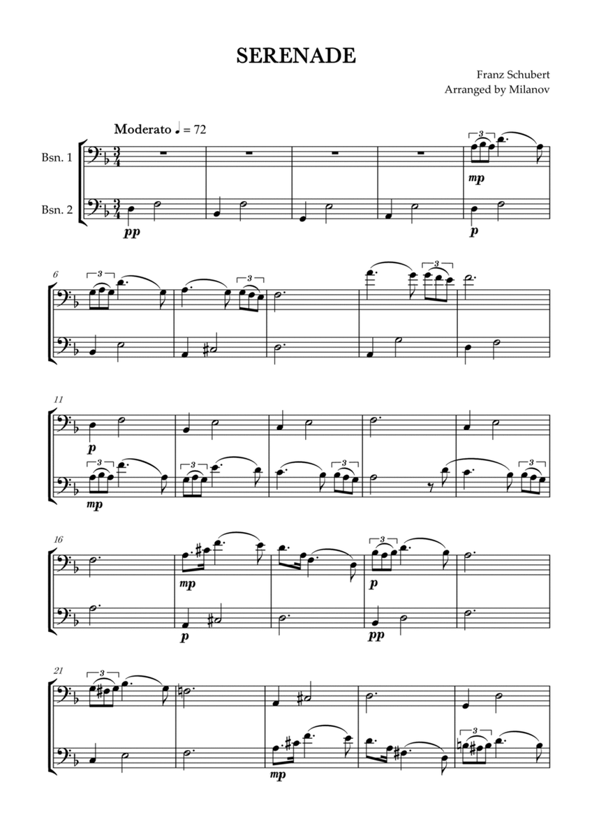 Serenade | Schubert | Bassoon duet image number null