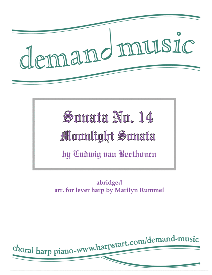 Moonlight Sonata - for Lever harp Celtic Harp scores gallery preview page 1