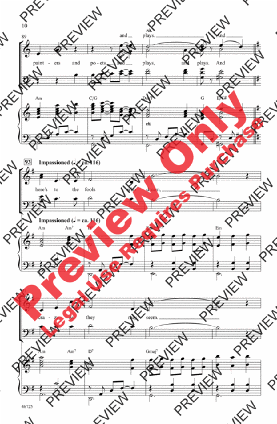 Audition (The Fools Who Dream) 4-Part scores gallery preview page 10