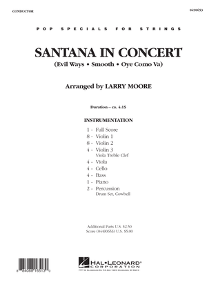 Book cover for Santana in Concert - Full Score
