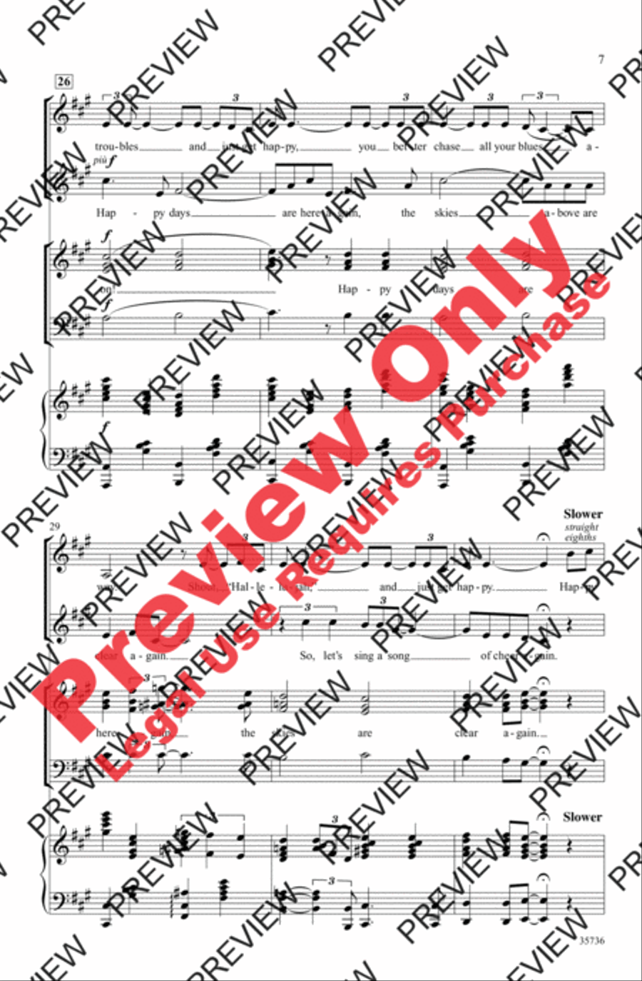 Happy Days Are Here Again / Get Happy 3-Part scores gallery preview page 7