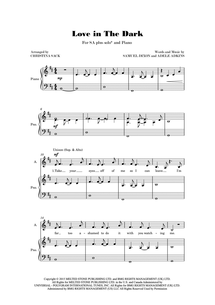 Love In The Dark SA scores gallery preview page 1