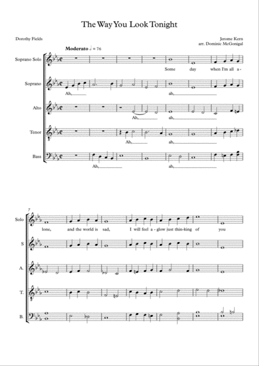 The Way You Look Tonight 4-Part scores gallery preview page 2