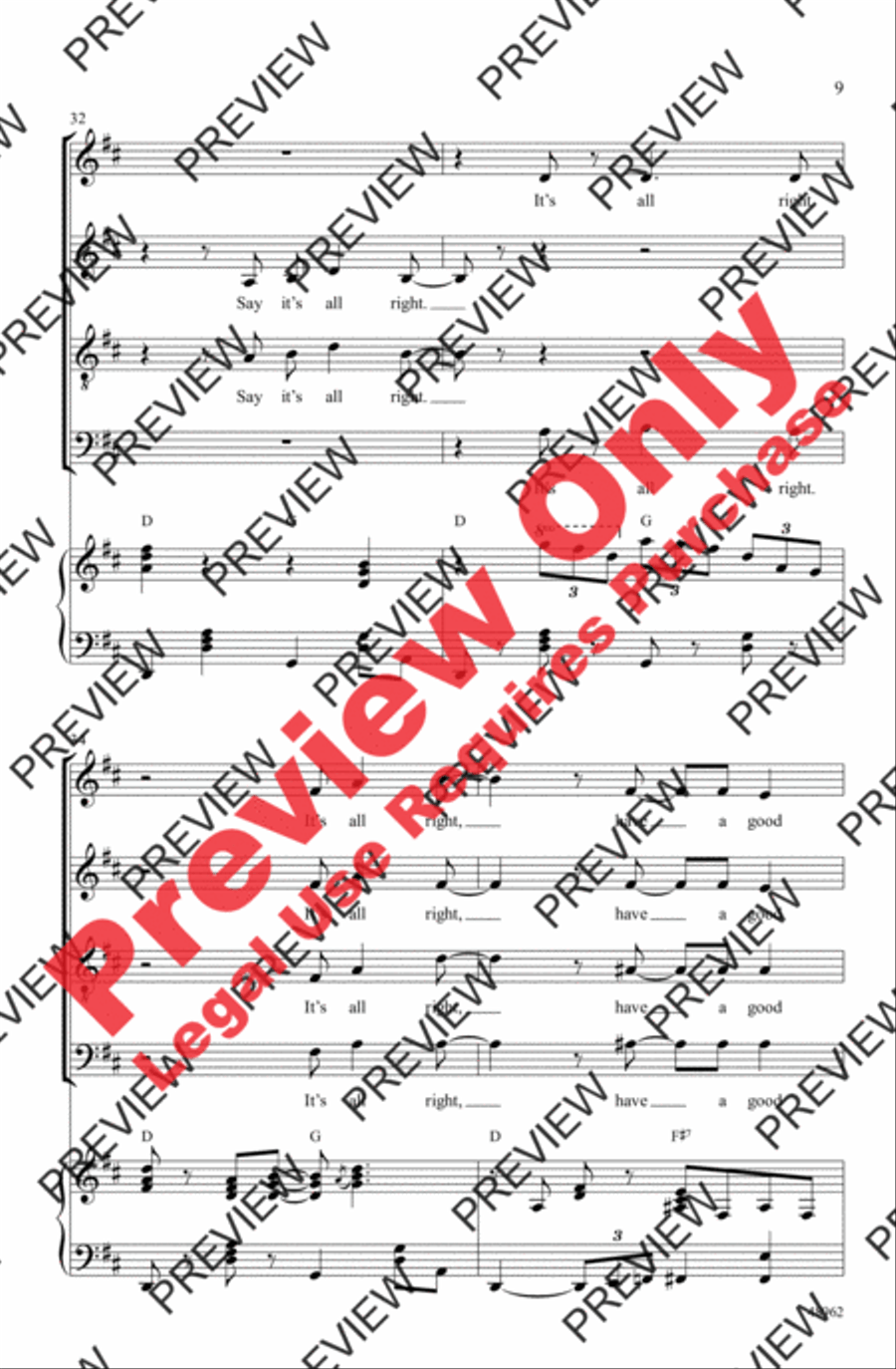 It's All Right 4-Part scores gallery preview page 9