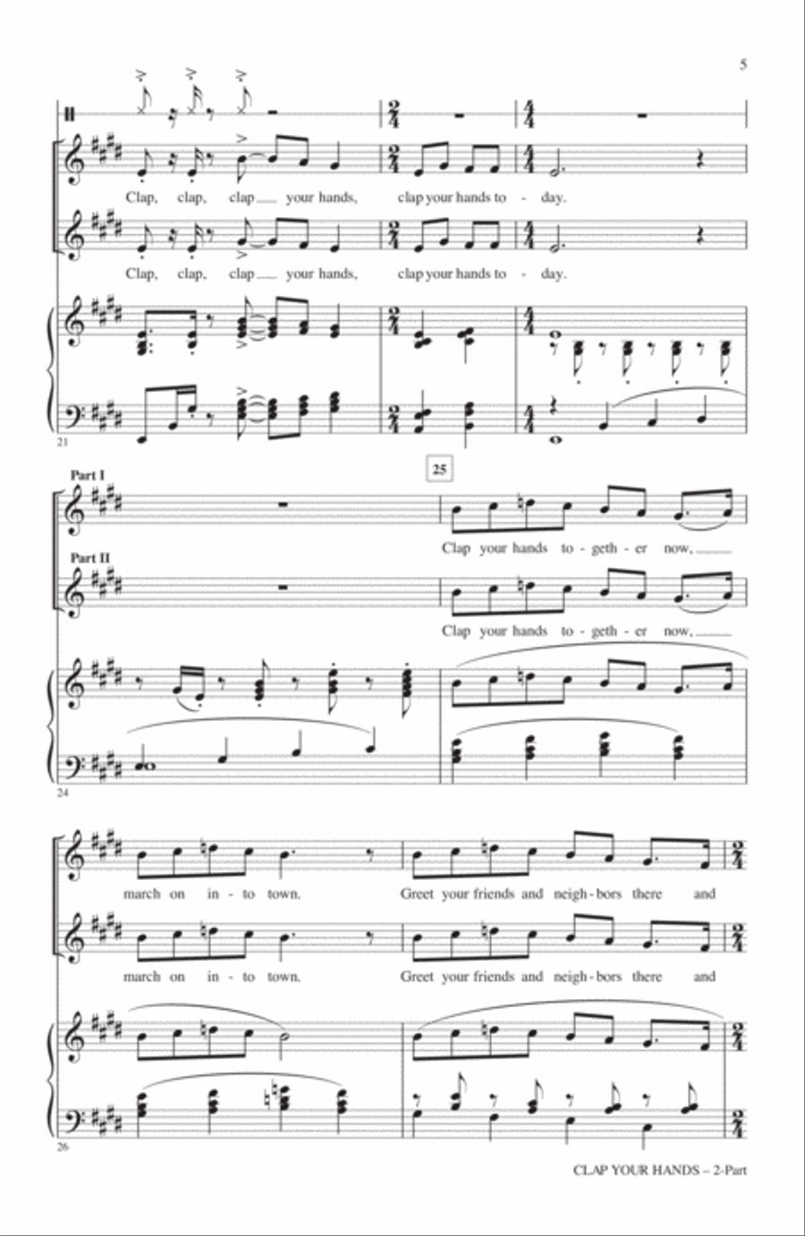 Clap Your Hands Clap Your Hands 2-Part scores gallery preview page 3