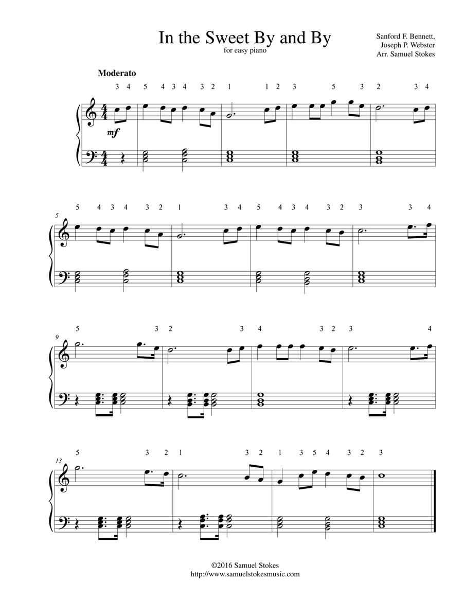 In the Sweet By and By - for easy piano Piano Method scores gallery preview page 1