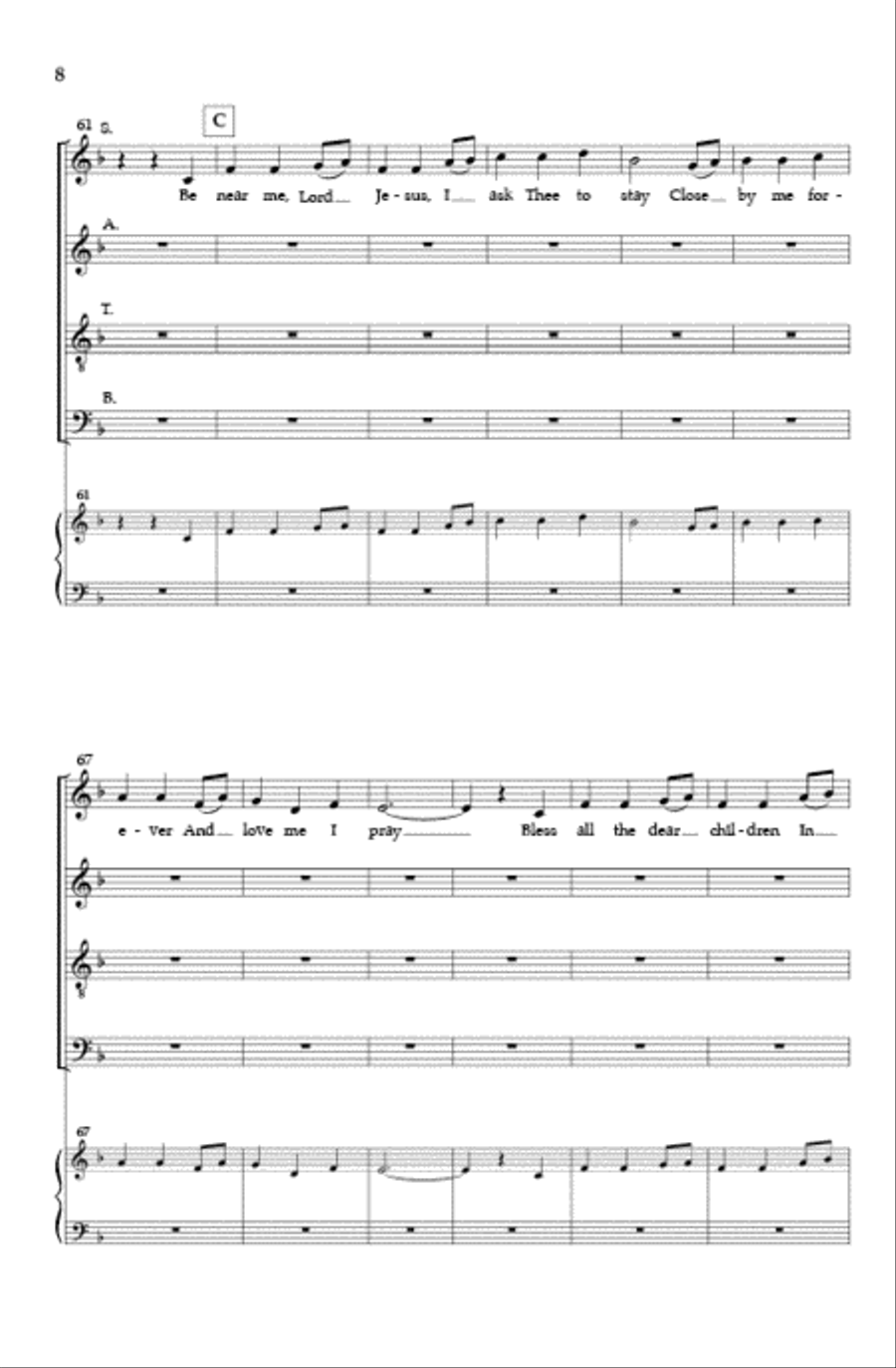 Away in a Manger - SATB divisi image number null